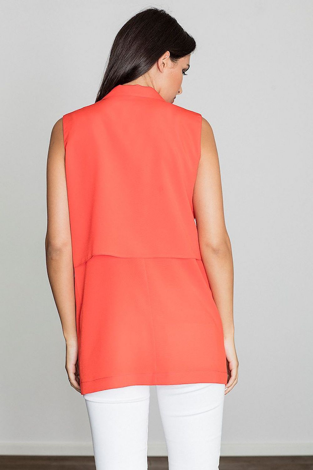 Lange Weste Damen mit Kragen locker leicht – 6 Farben S–XL