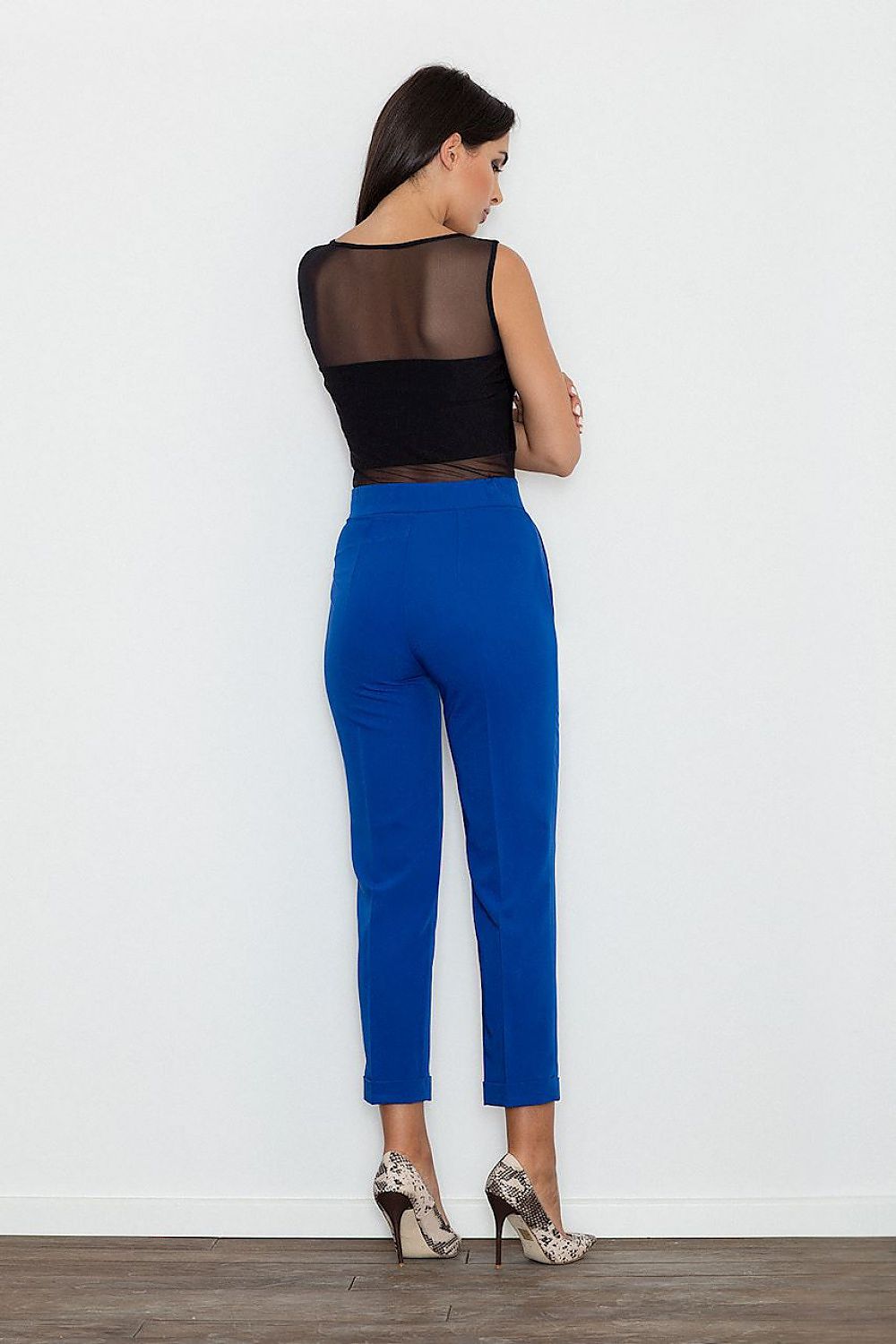 Cropped Hose Damen elegant feiner Stoff – Schwarz Blau Grün Rot