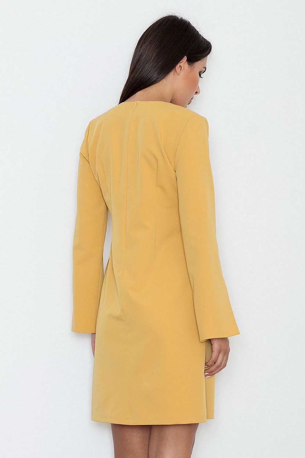 Kleid Damen elegant gerade Ärmel Schlitz – modern & zeitlos