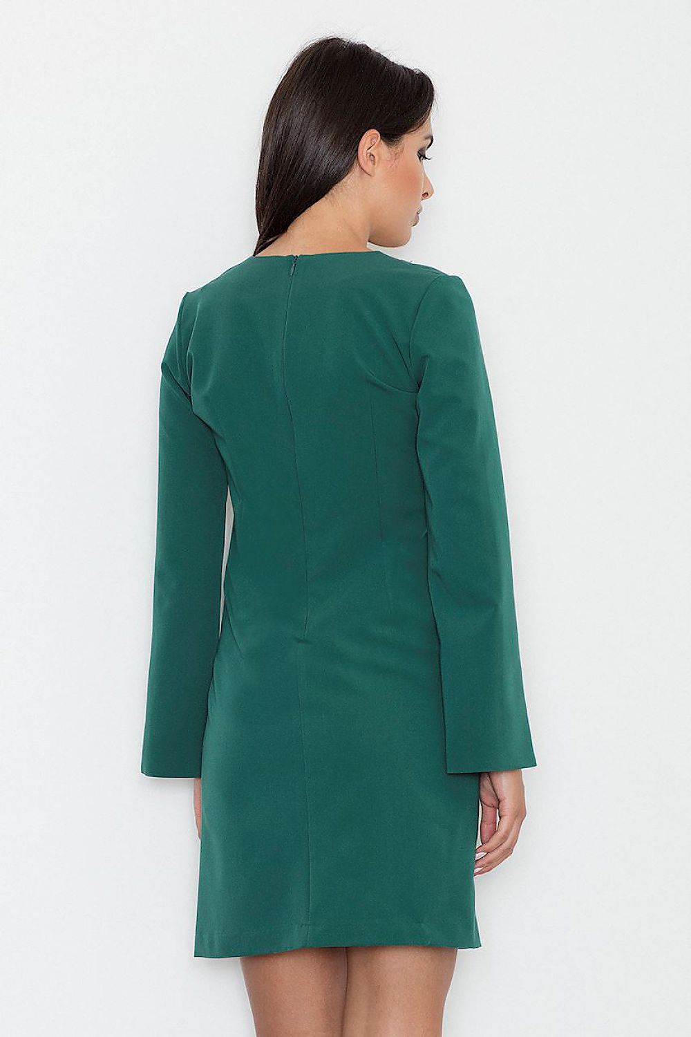 Kleid Damen elegant gerade Ärmel Schlitz – modern & zeitlos