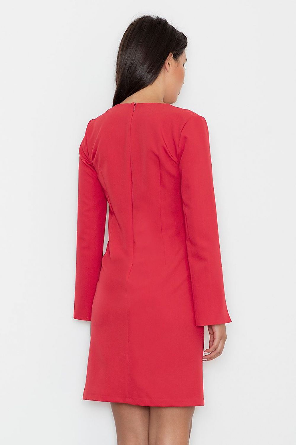 Kleid Damen elegant gerade Ärmel Schlitz – modern & zeitlos