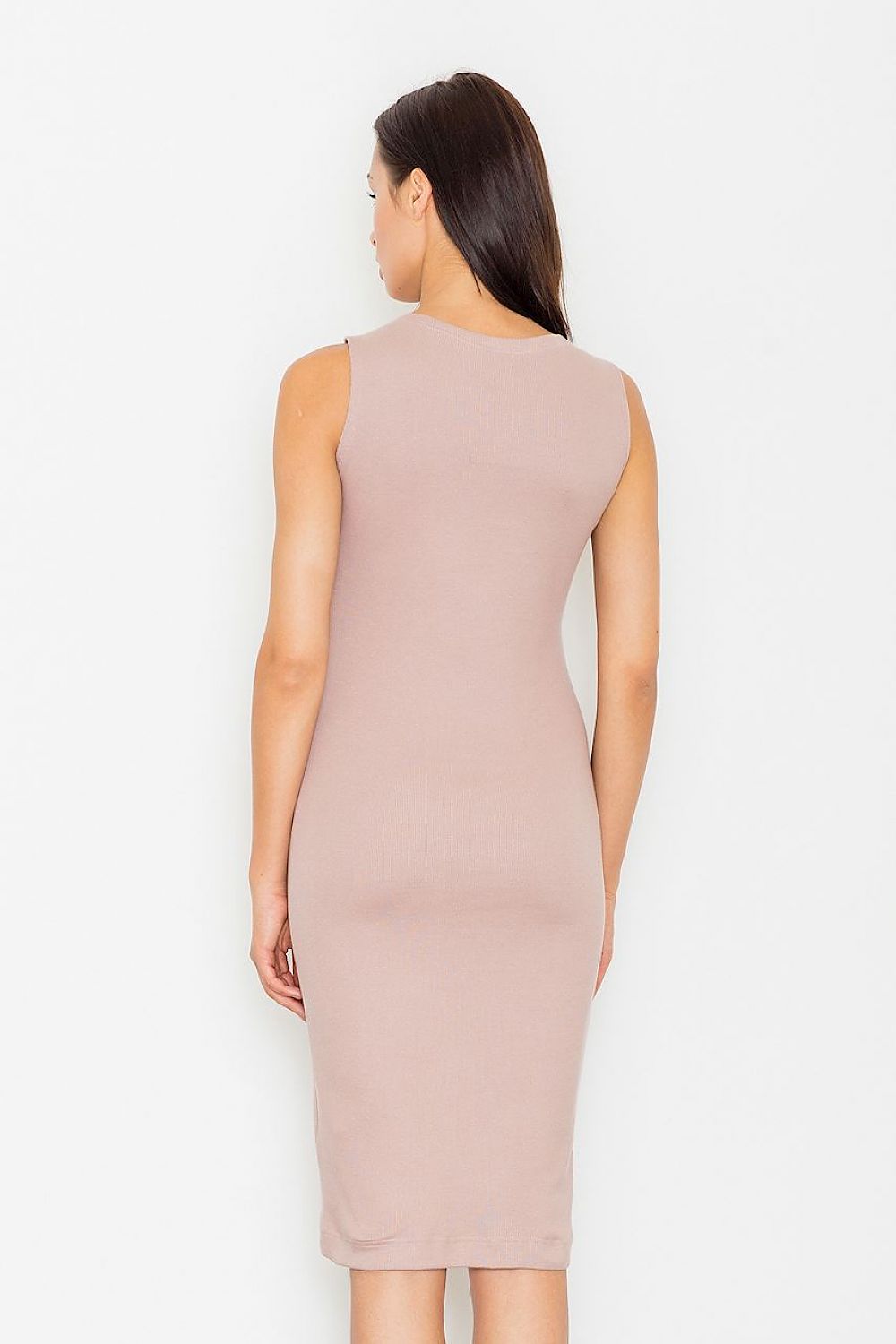 Kleid Damen Baumwollstrick Schnürung Ausschnitt figurbetonend – elegant & feminin
