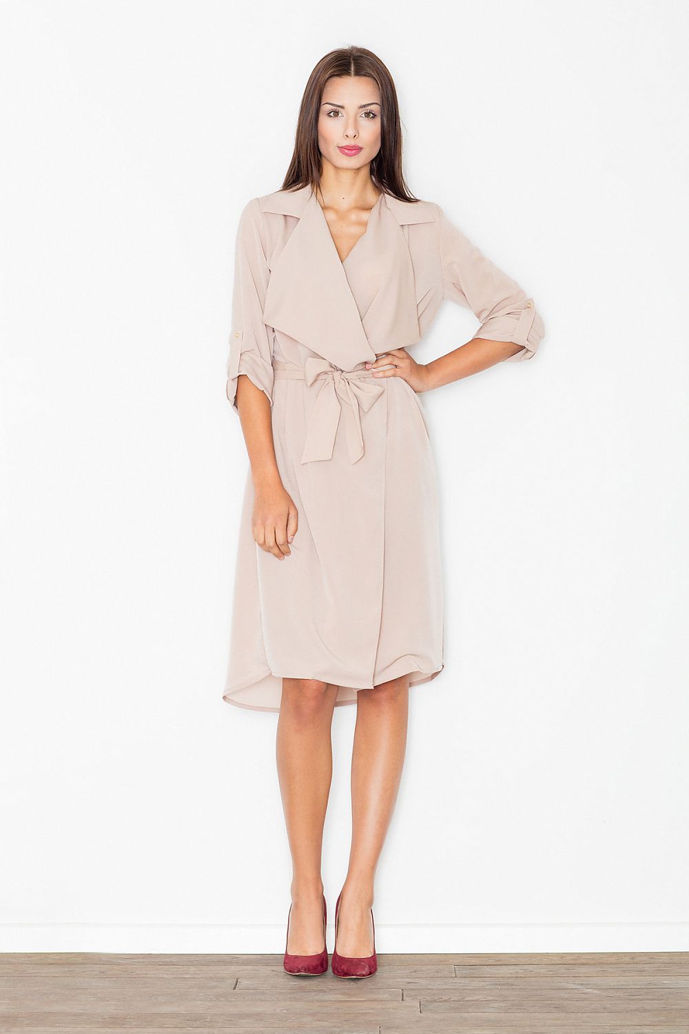 Kleid Damen Wickeloptik Taillenbindung Seitentaschen – leicht & sommerlich