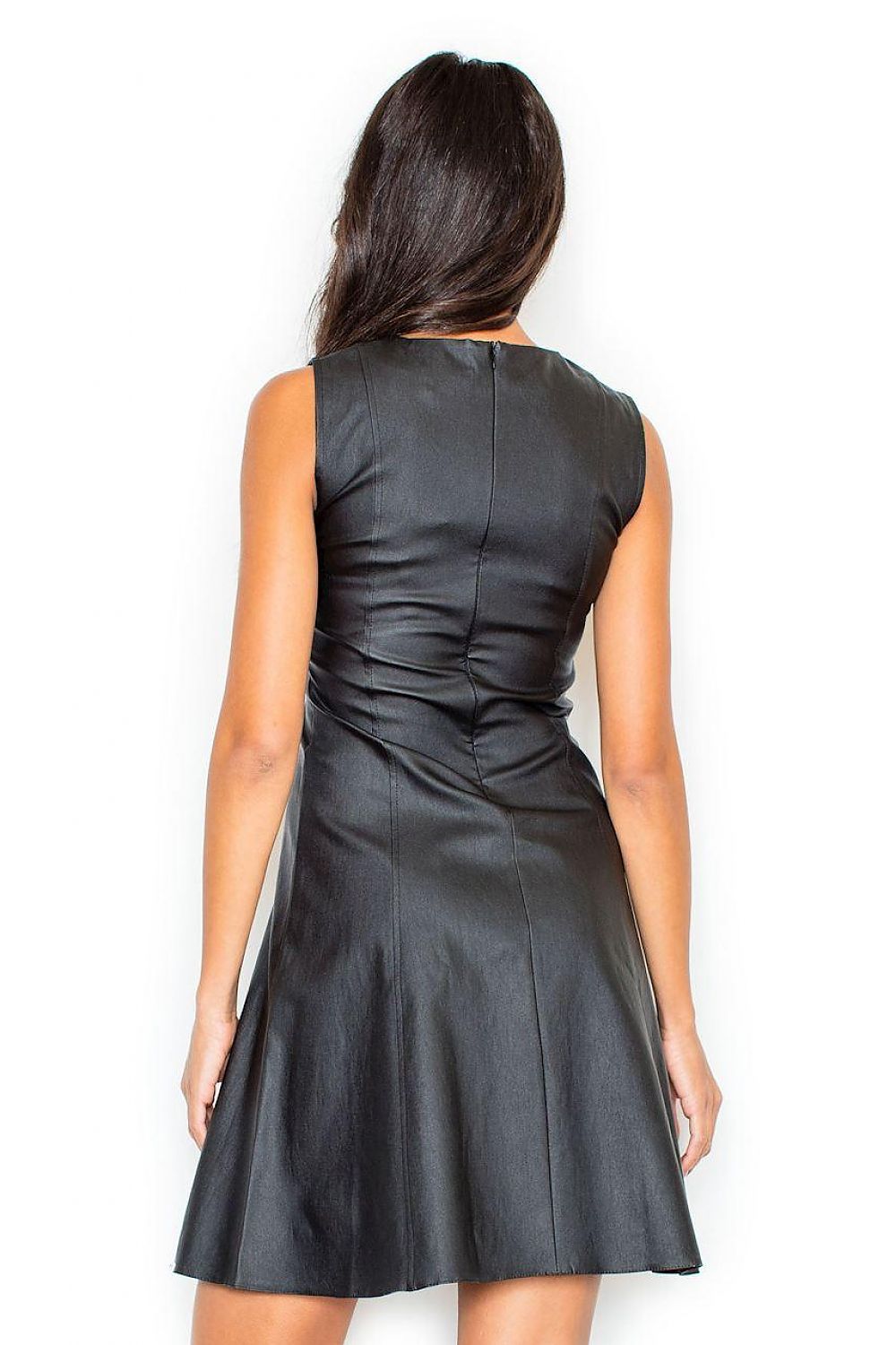Abendkleid Damen figurbetonend ärmellos Viskose – Blau & Schwarz