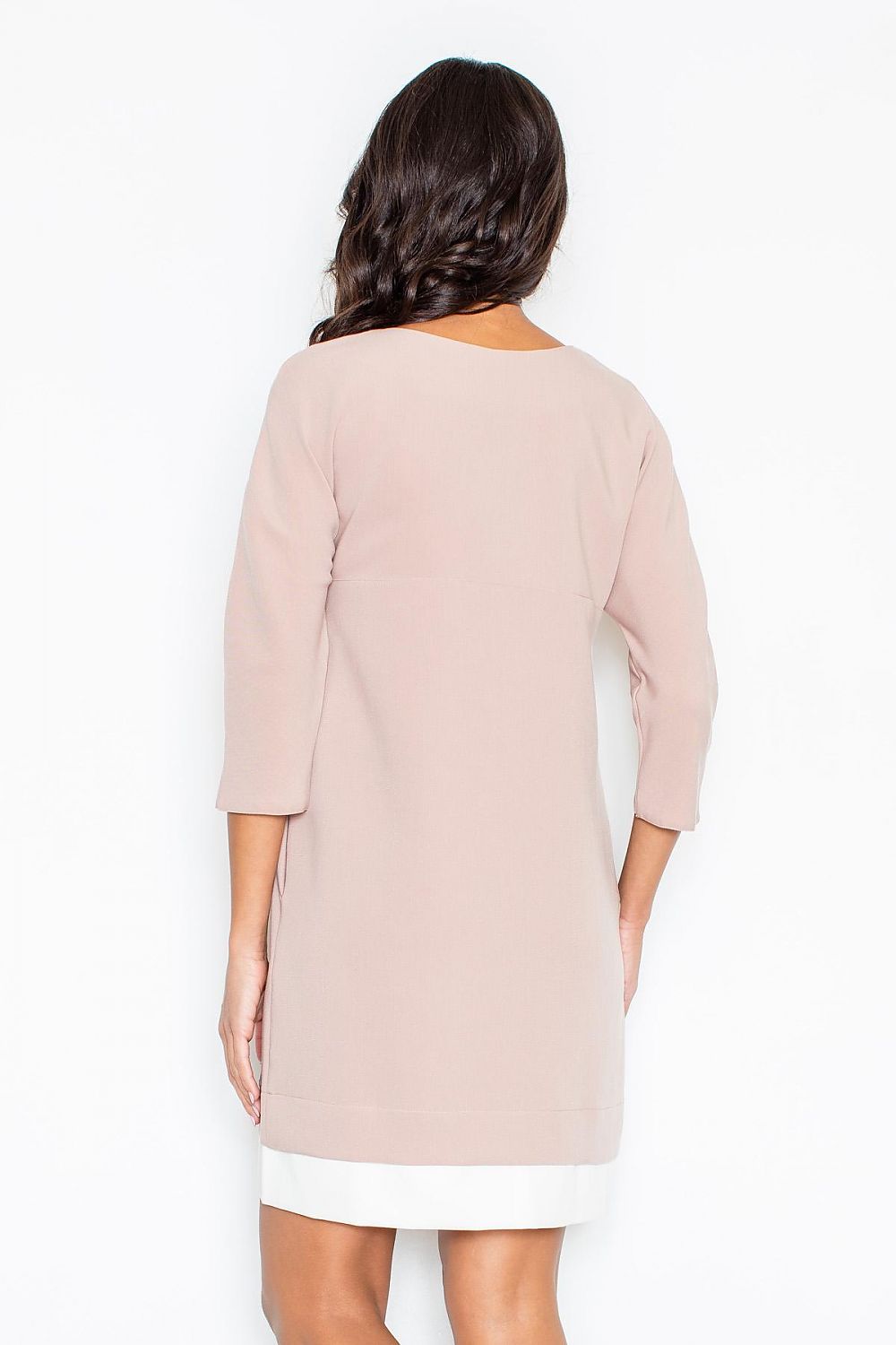 Alltagskleid Damen 3/4-Arm zweischichtig Innentaschen – Grau Rosa Blau