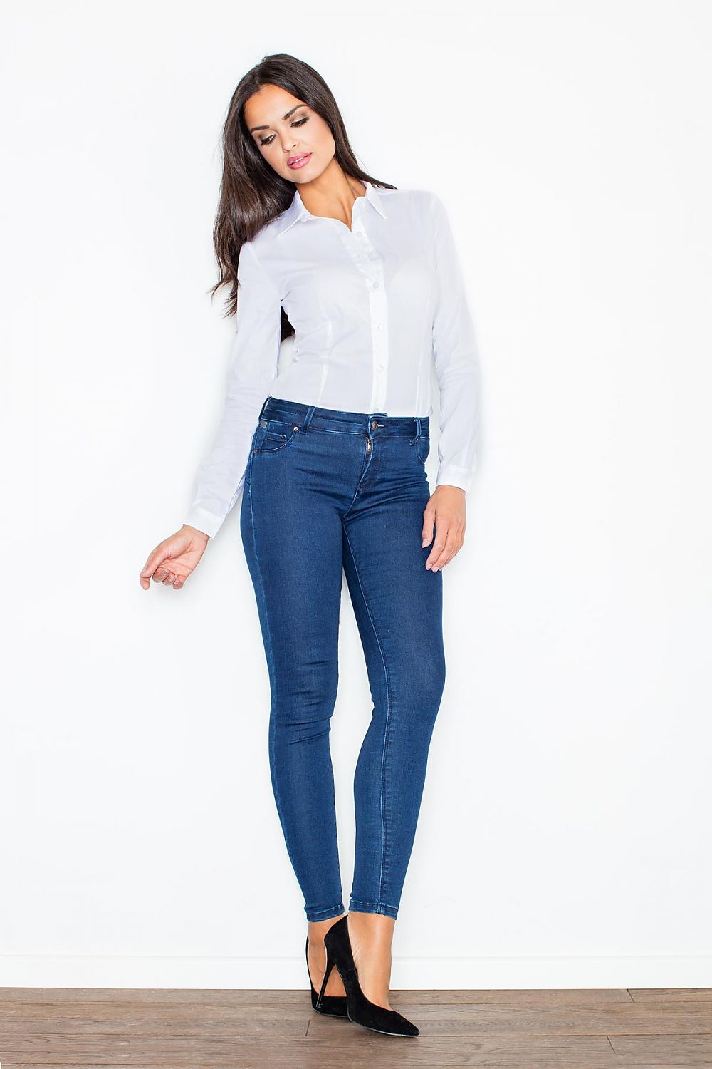 Body Damen elegant mit Kragen Knöpfe – Grau Weiß Schwarz