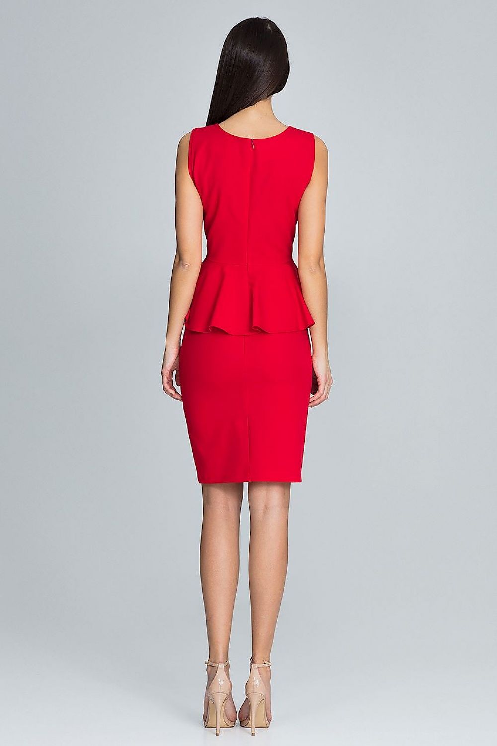 Damen Set Rock & Bluse Rüsche figurbetonend – Blau Rot Multifarben