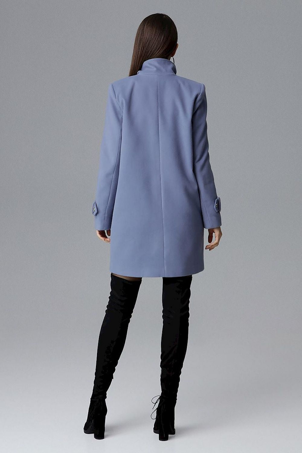 Mantel Damen Kimono-Ärmel zweireihig Druckknöpfe feminin