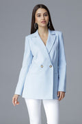 Jacke Damen schmal V-Ausschnitt Zierknopf figurbetont elegant