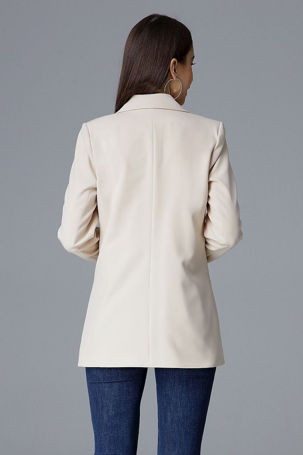 Jacke Damen schmal V-Ausschnitt Zierknopf figurbetont elegant
