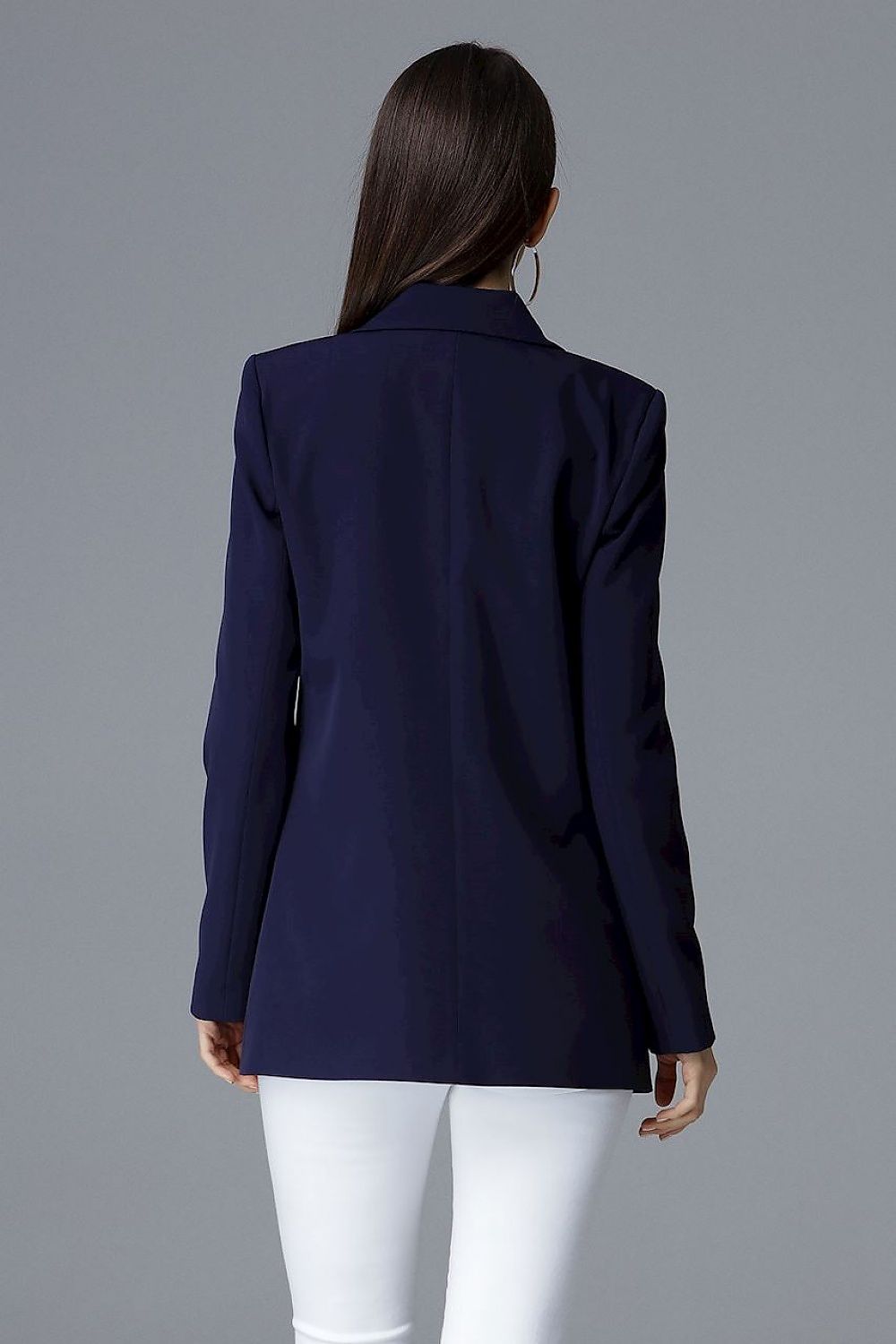 Jacke Damen schmal V-Ausschnitt Zierknopf figurbetont elegant