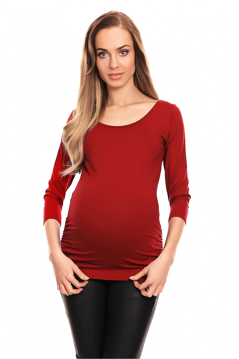 Schwangerschaftsbluse Falten 3/4 Arm elegant