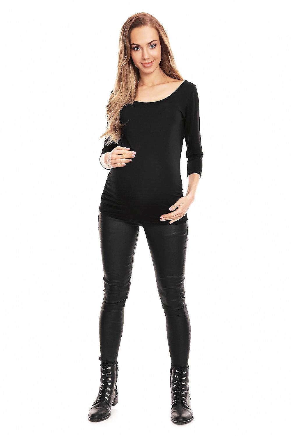 Schwangerschaftsbluse Falten 3/4 Arm elegant