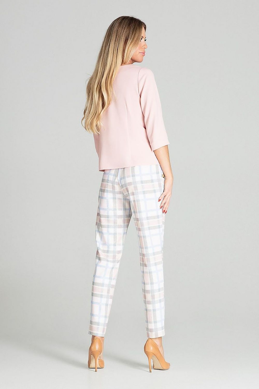 Bluse Damen 3/4-Arm Käseausschnitt Knopfverschluss elegant