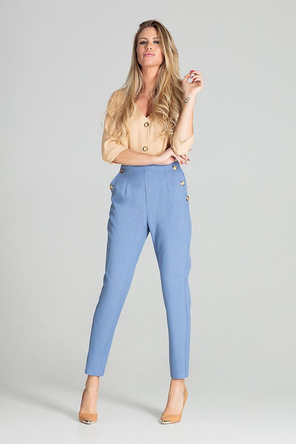 Weite Hose Damen High Waist spitz zulaufend – elegant & bequem