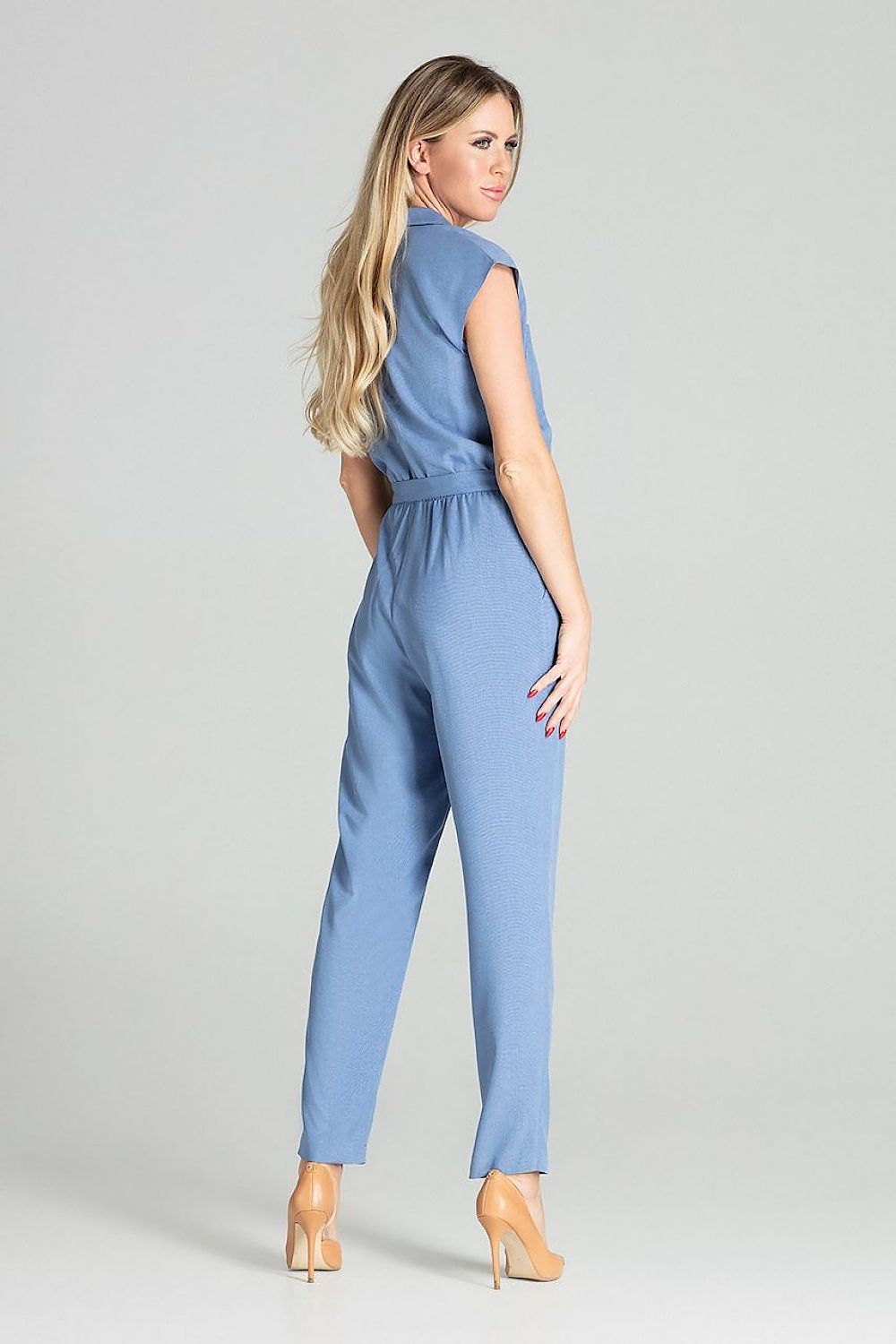 Jumpsuit Damen ärmellos Knopfleiste Bindegürtel – stylisch & bequem
