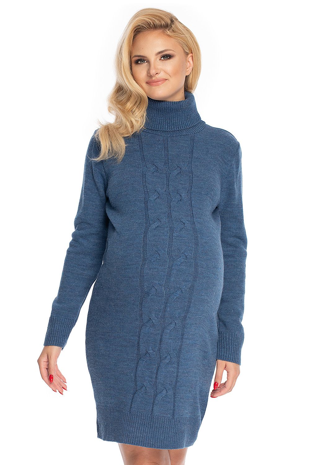 Pulloverkleid Schwangerschaft Rollkragen kariert gemütlich