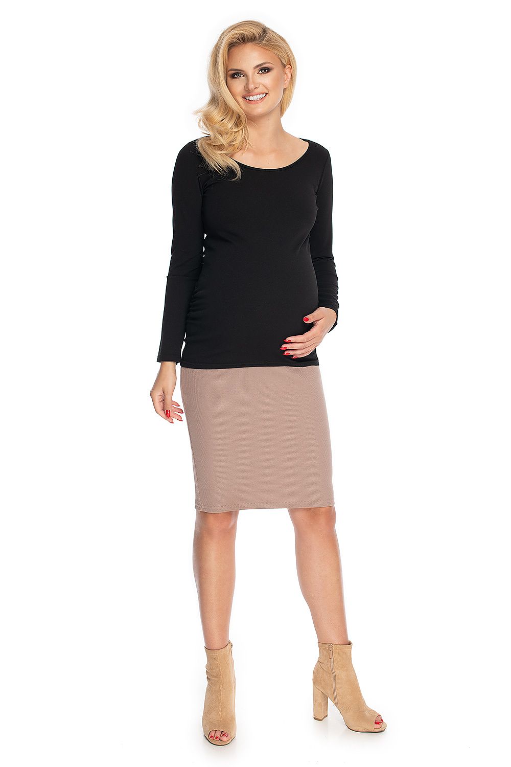 Schwangerschaftsbluse klassisch Rundhals elegant