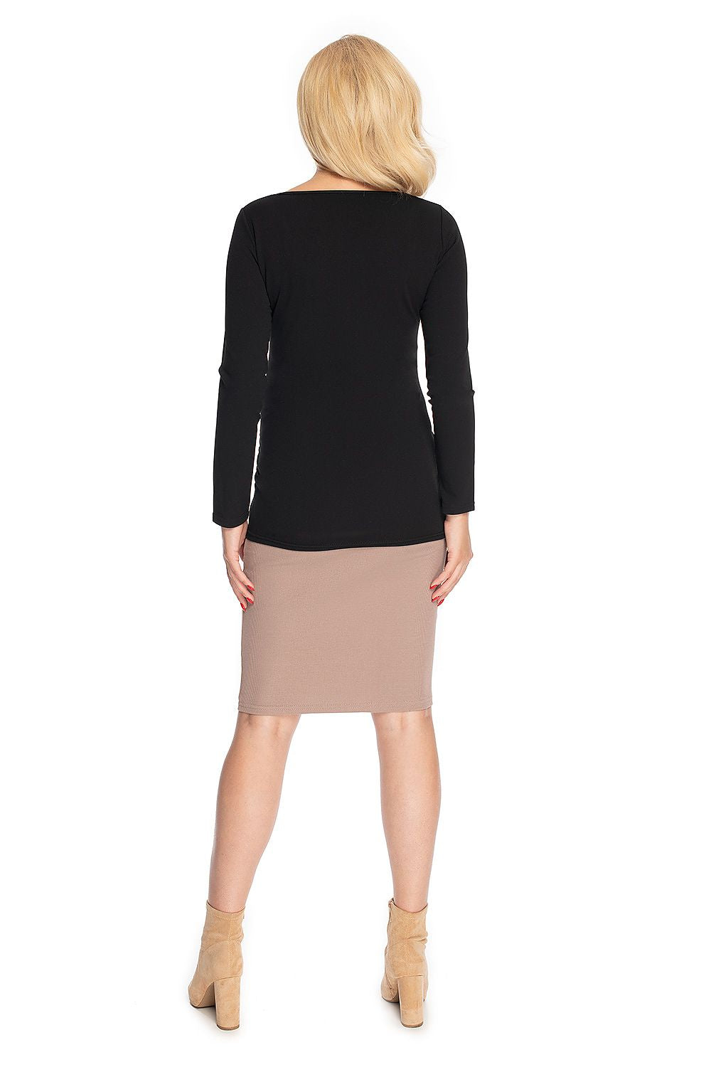 Schwangerschaftsbluse klassisch Rundhals elegant
