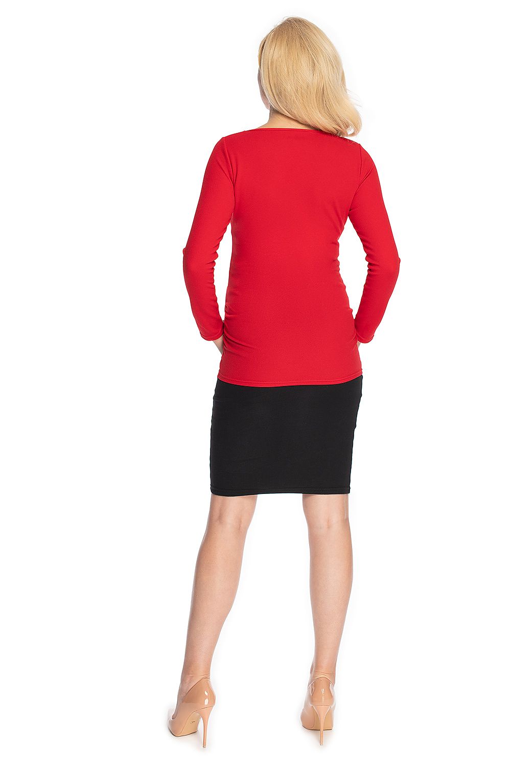 Schwangerschaftsbluse klassisch Rundhals elegant
