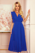 Cocktailkleid Damen Plissiert Chiffon 7/8-Länge