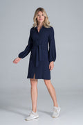 Midi Kleid Damen marineblau elegant Business