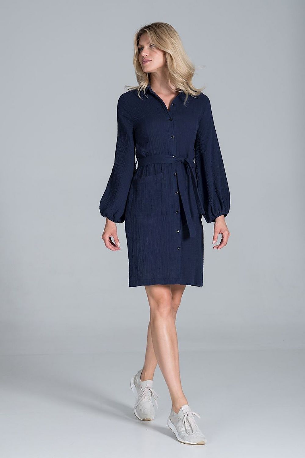 Midi Kleid Damen marineblau elegant Business