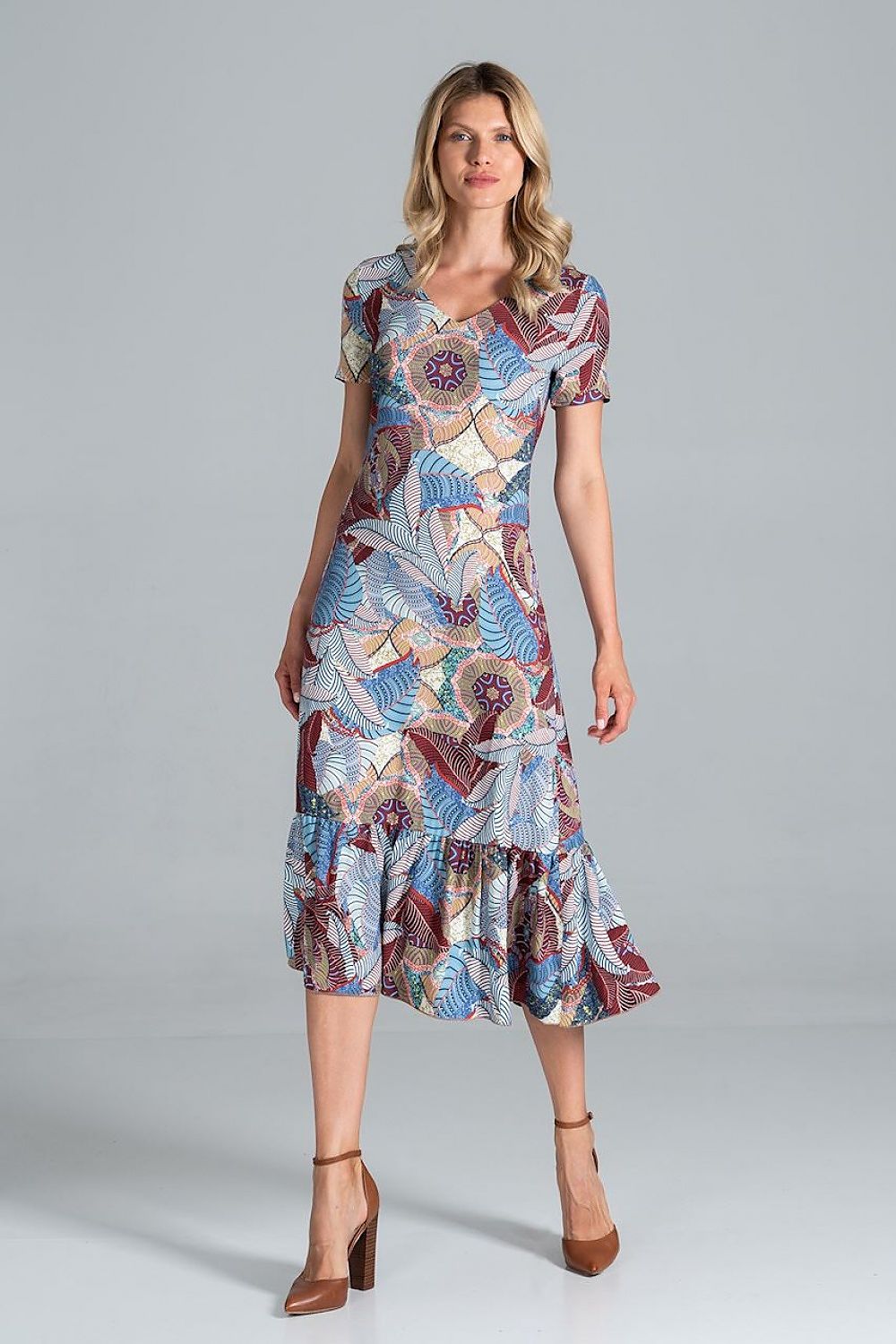 Sommerkleid Damen bunt Midi lässig