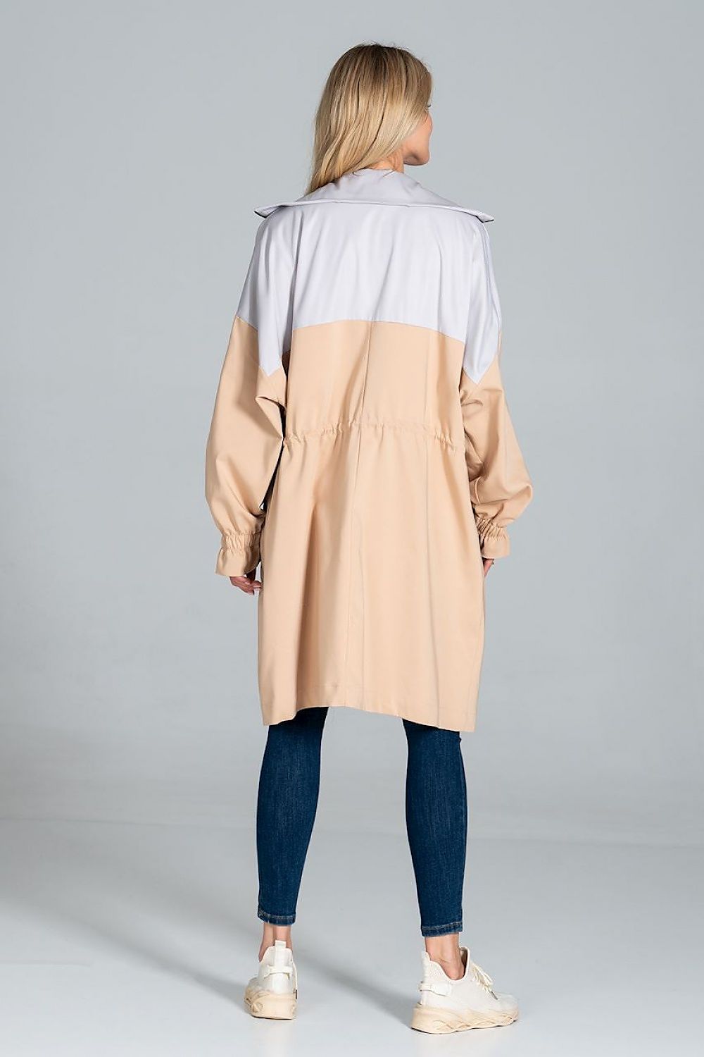 Parka Damen zweifarbig Herbst Kordelzug Taille – modern & funktional
