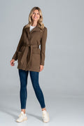 Steppmantel Damen kurz Gürtel Kragen Taschen – elegant & warm