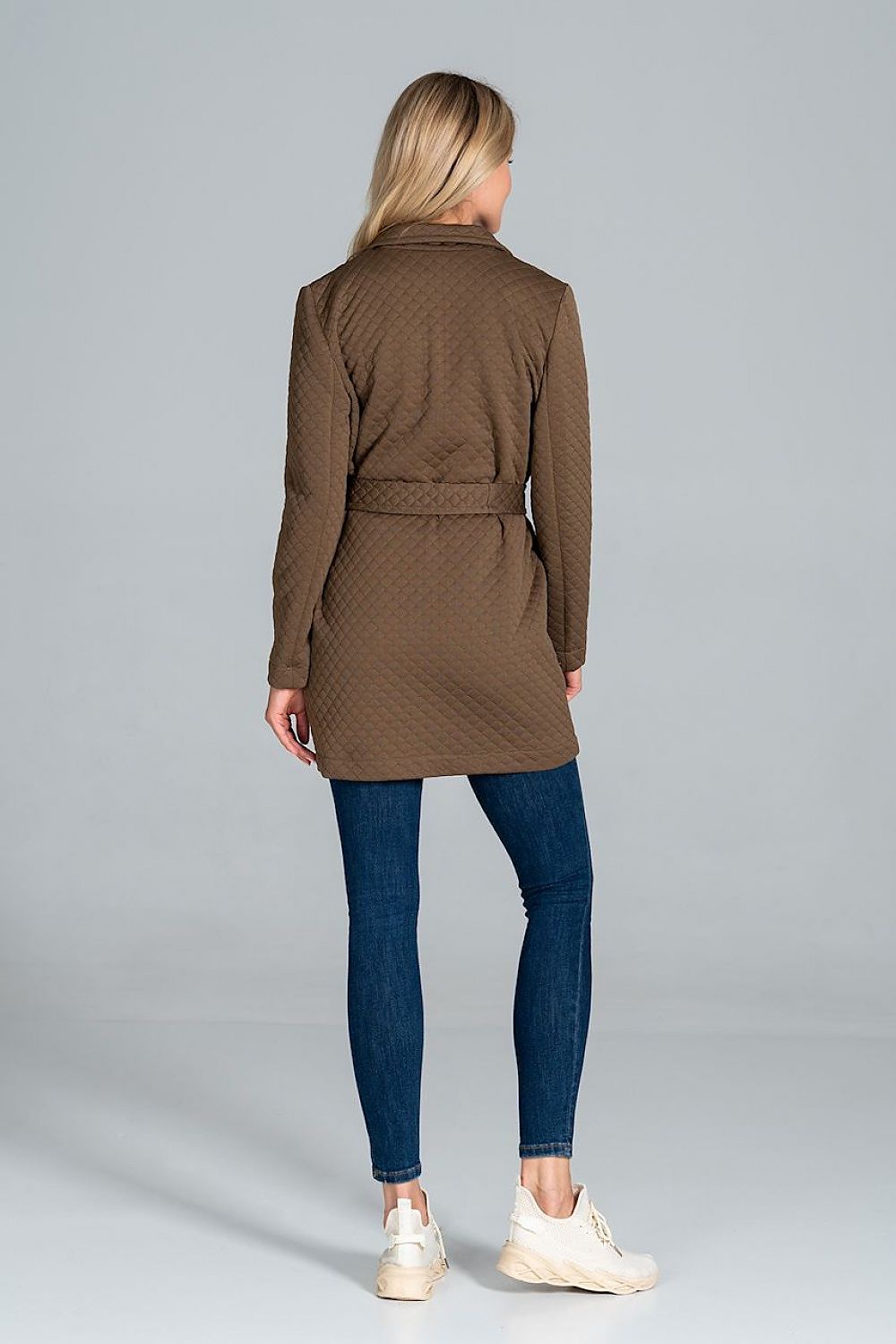 Steppmantel Damen kurz Gürtel Kragen Taschen – elegant & warm