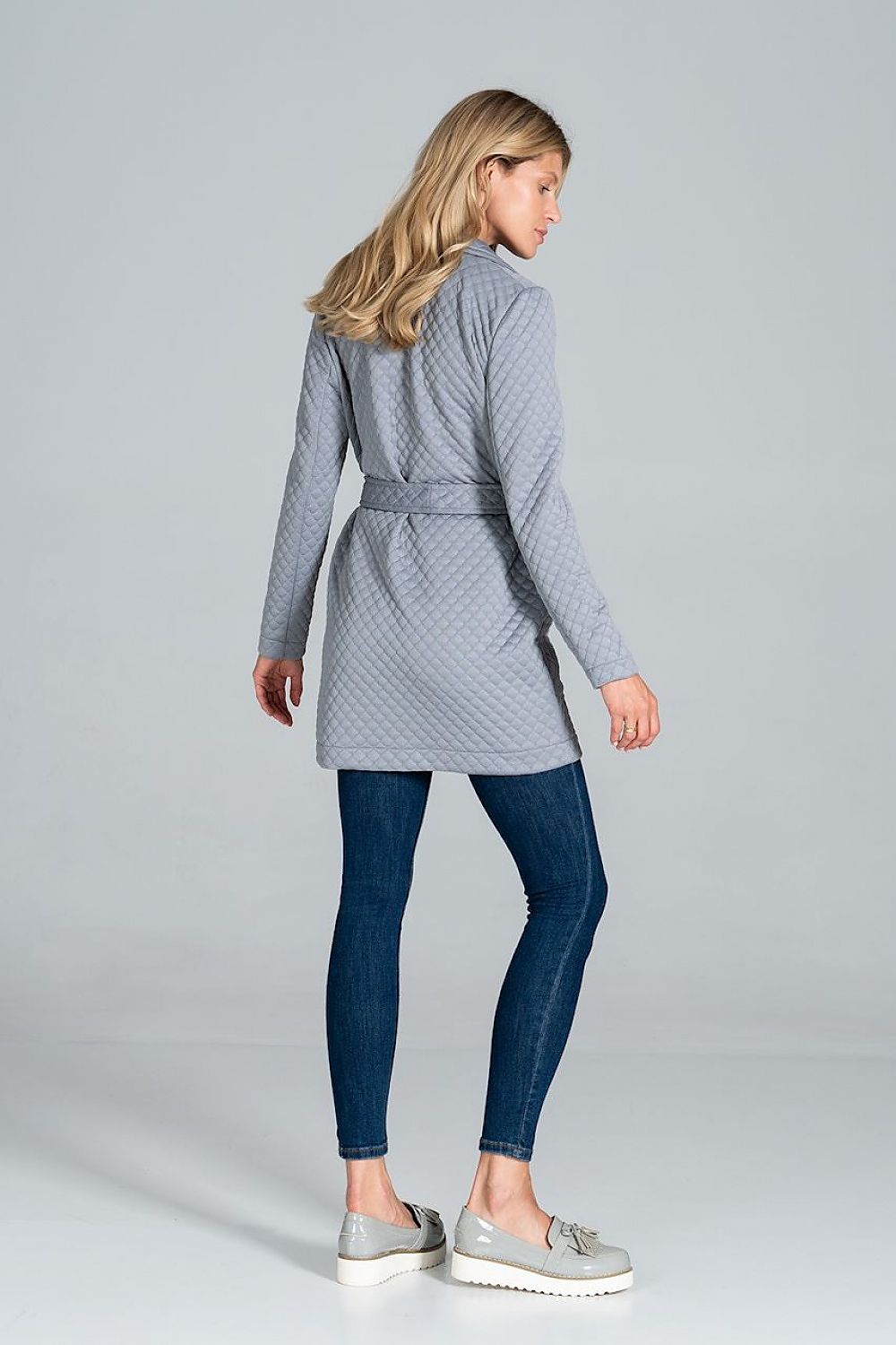 Steppmantel Damen kurz Gürtel Kragen Taschen – elegant & warm