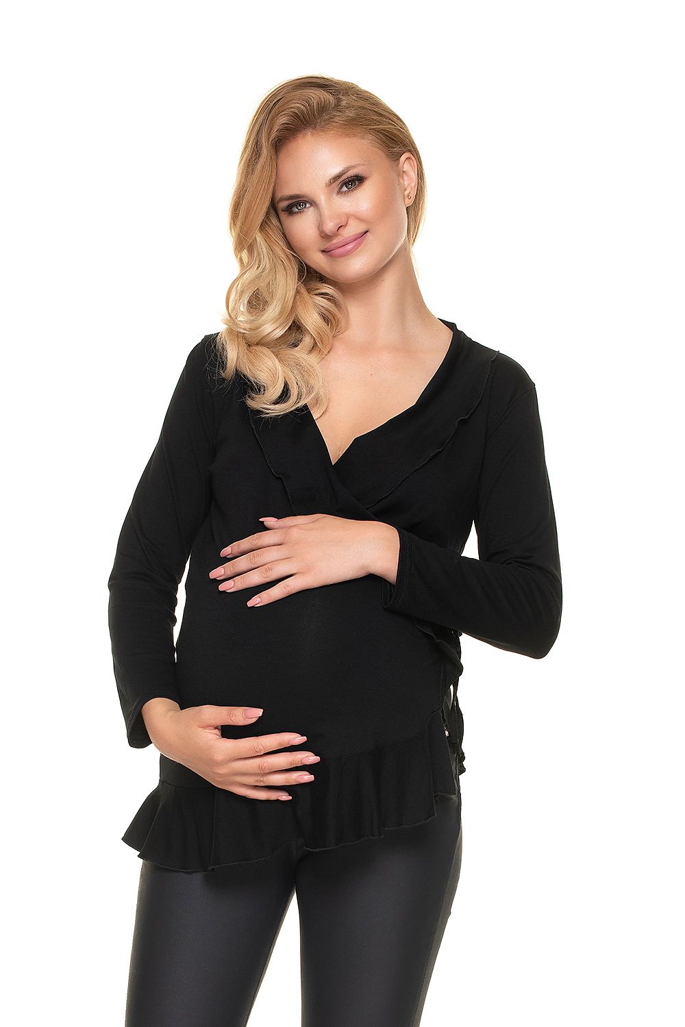 Schwangerschaftsbluse Rüschen Bindung feminin