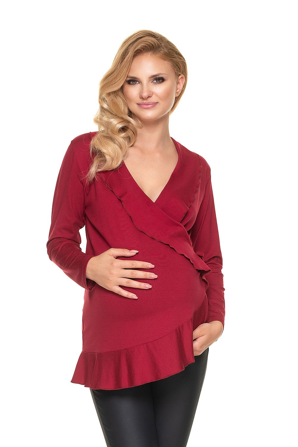 Schwangerschaftsbluse Rüschen Bindung feminin