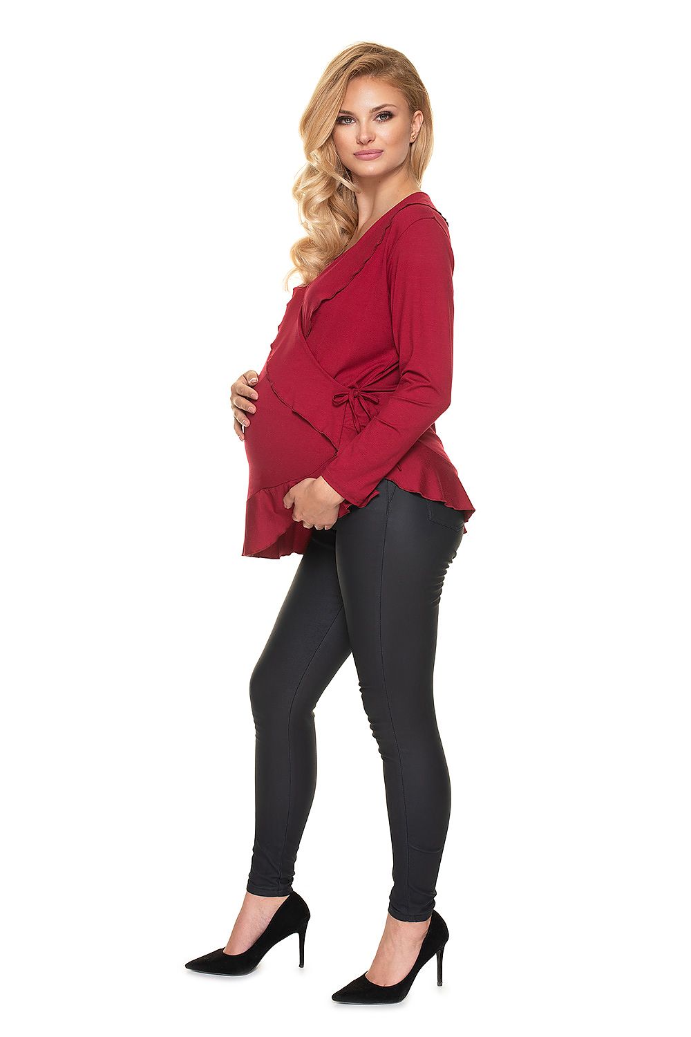 Schwangerschaftsbluse Rüschen Bindung feminin