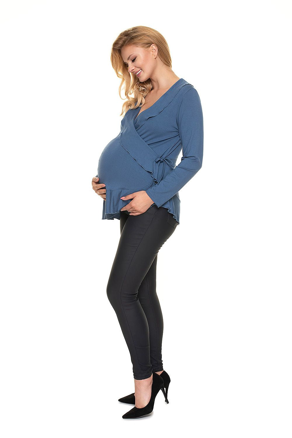 Schwangerschaftsbluse Rüschen Bindung feminin