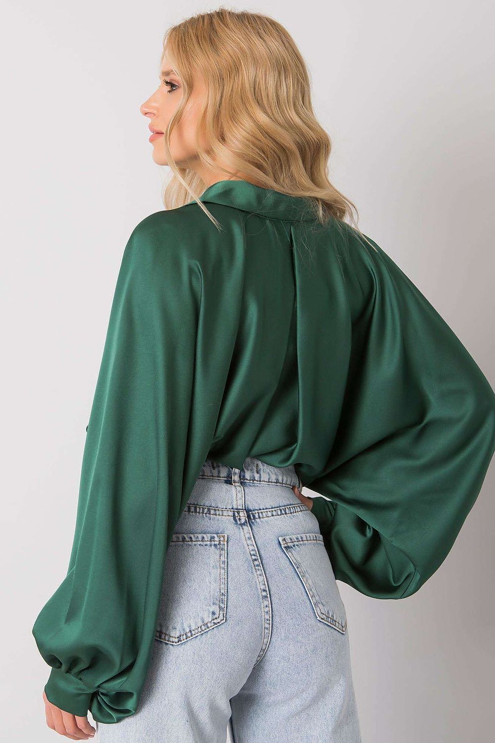 Hemd Damen Button-Down weite Ärmel Oversize Bluse