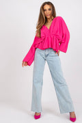 Bluse Damen weite Ärmel locker Oversize Sommer