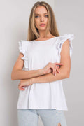 Bluse Damen Rüschenarmel mit Rückenausschnitt