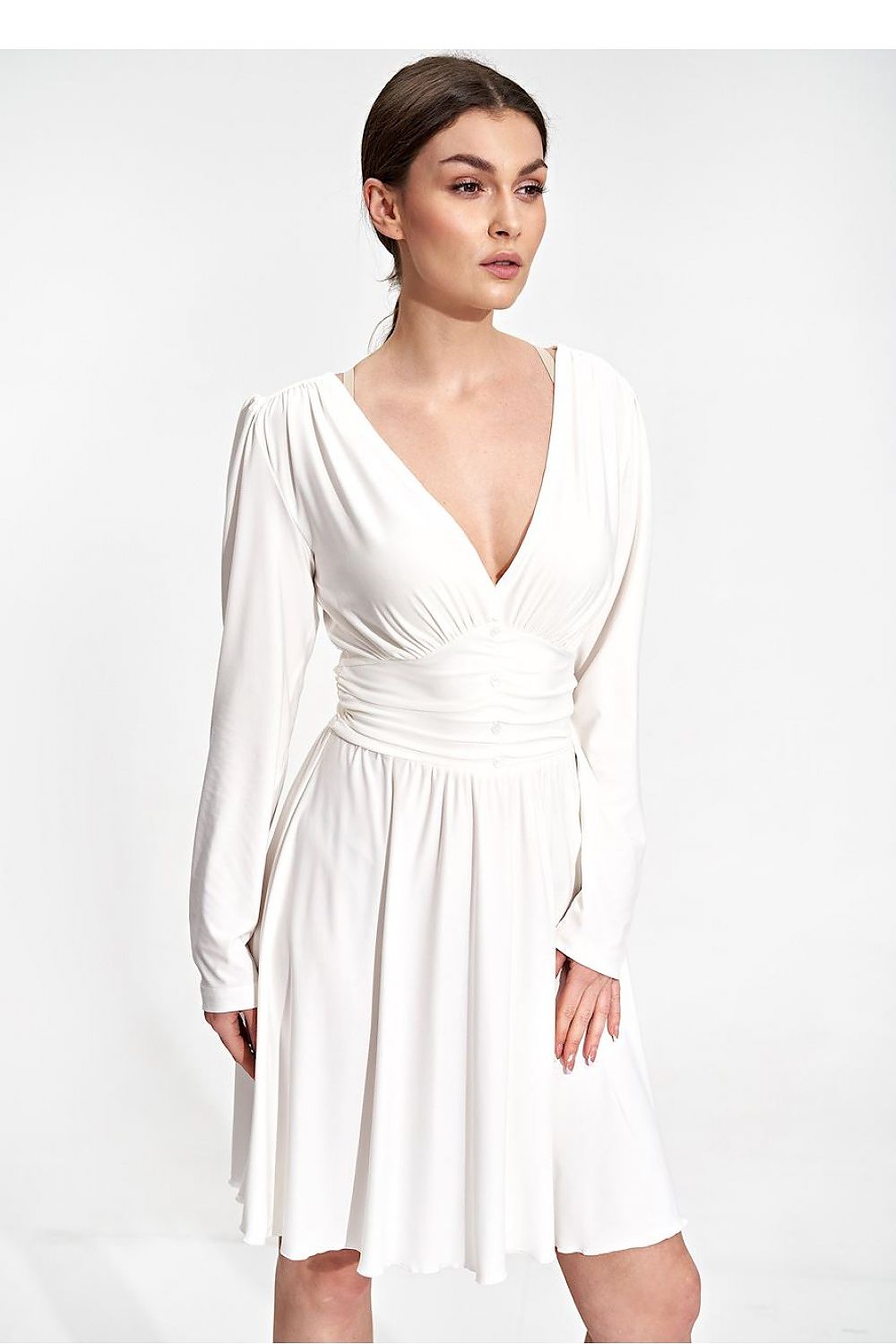 Midi Kleid Damen elegant violett schwarz beige