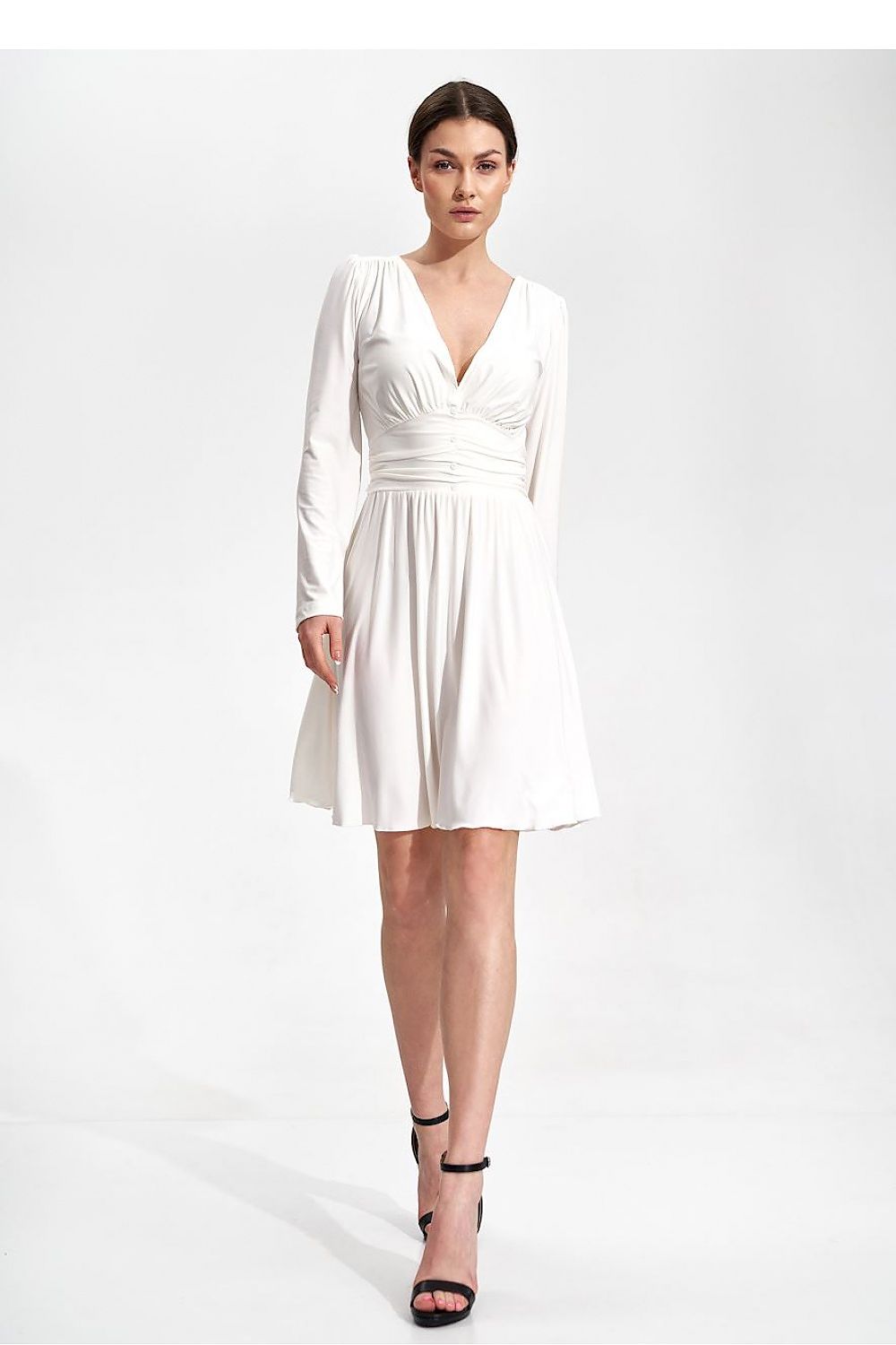 Midi Kleid Damen elegant violett schwarz beige