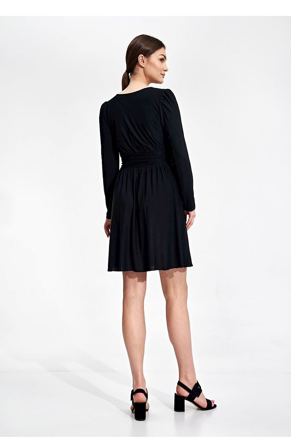 Midi Kleid Damen elegant violett schwarz beige