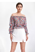 Bluse Damen bunt gemustert casual