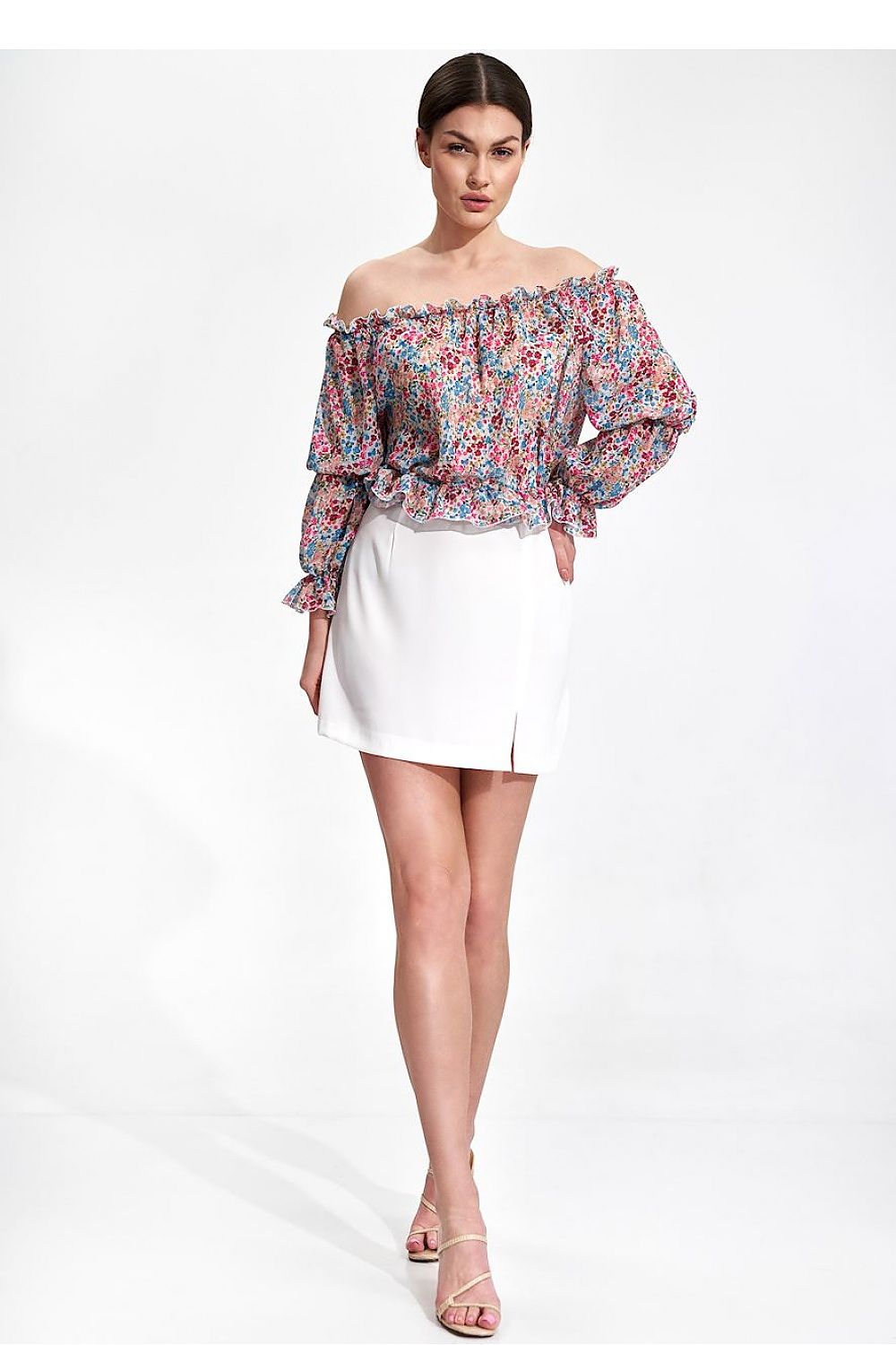 Bluse Damen bunt gemustert casual