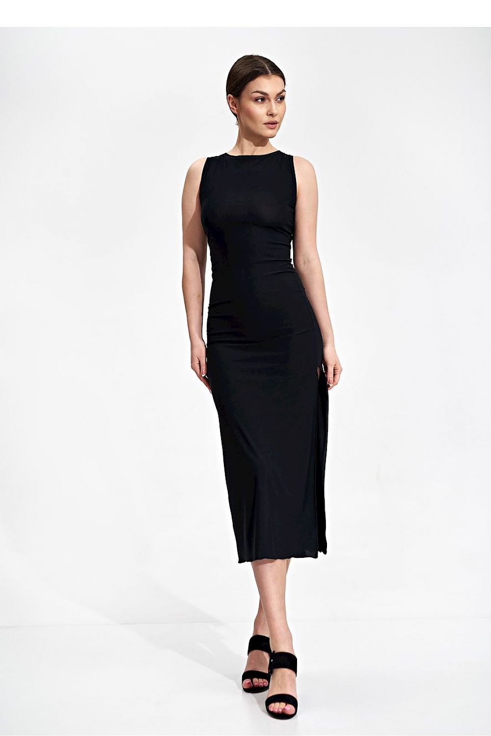 Midi Kleid Damen klassisch marineblau violett schwarz