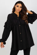 Bluse Damen Langarm Rüschen locker elegant