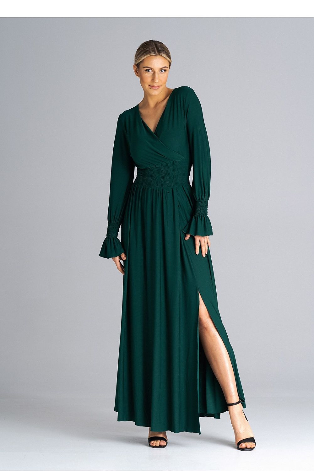 Midi Kleid Damen grün violett elegant Alltag