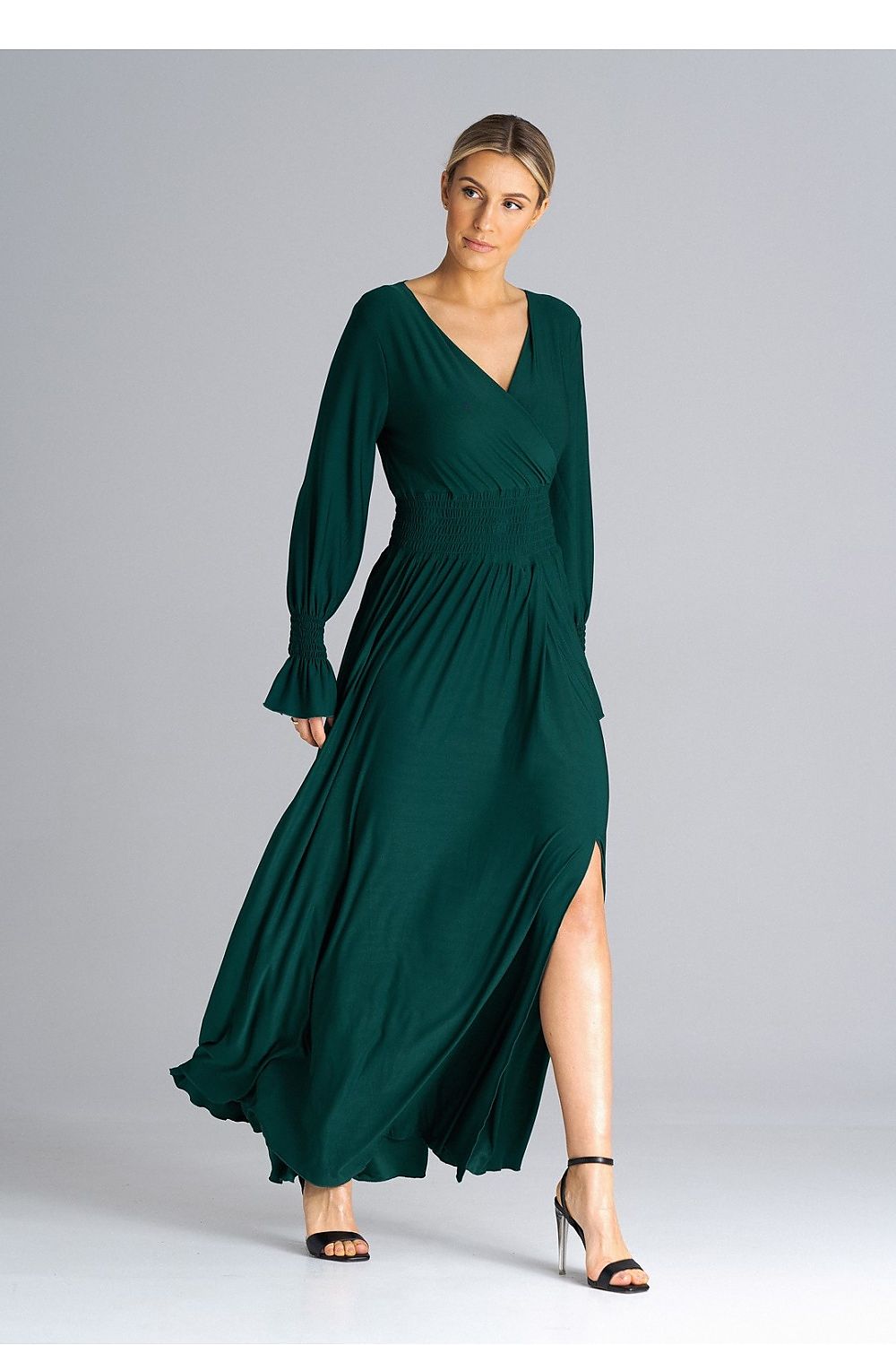 Midi Kleid Damen grün violett elegant Alltag