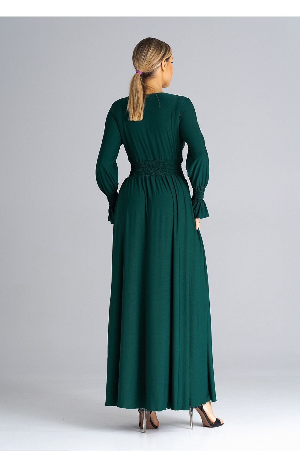 Midi Kleid Damen grün violett elegant Alltag