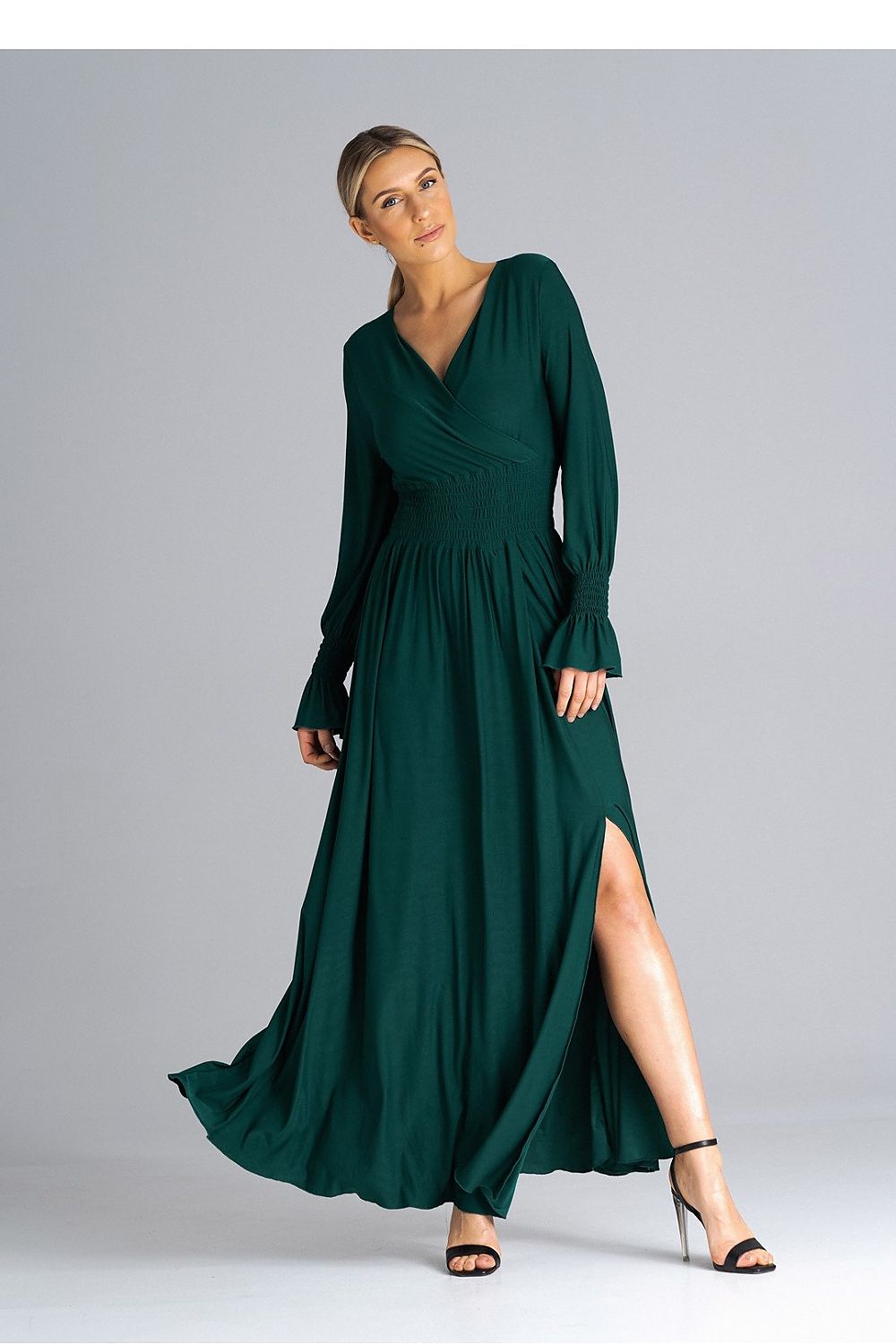 Midi Kleid Damen grün violett elegant Alltag